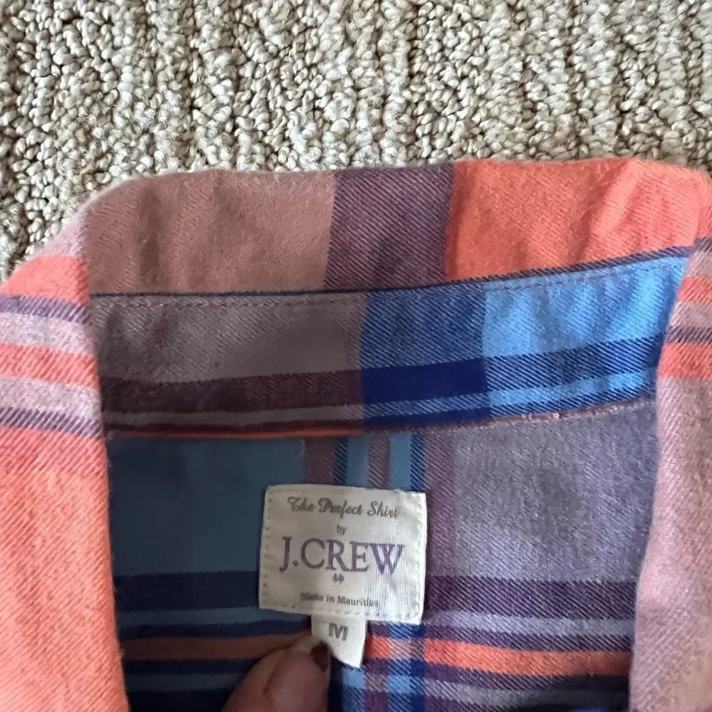 J. Crew Blue and Orange Buttons Down Shirt